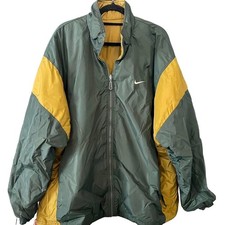 Vintage 90s Reversible Green and Gold Nike Air Double Sided Jacket Adult XXL