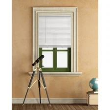   1" Cordless Vinyl Light Filtering Mini Blinds, White, 32" W x 64" L