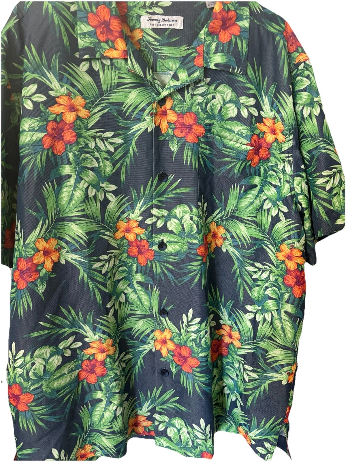 Tommy Bahama Coconut Point Tencel Floral Short Sleeve Hawaiian Shirt XL Vacation