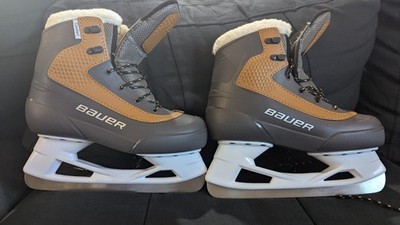 Bauer Whistler Junior Recreational Ice Skates Jr 4 Gray/Brown Comfort Liner