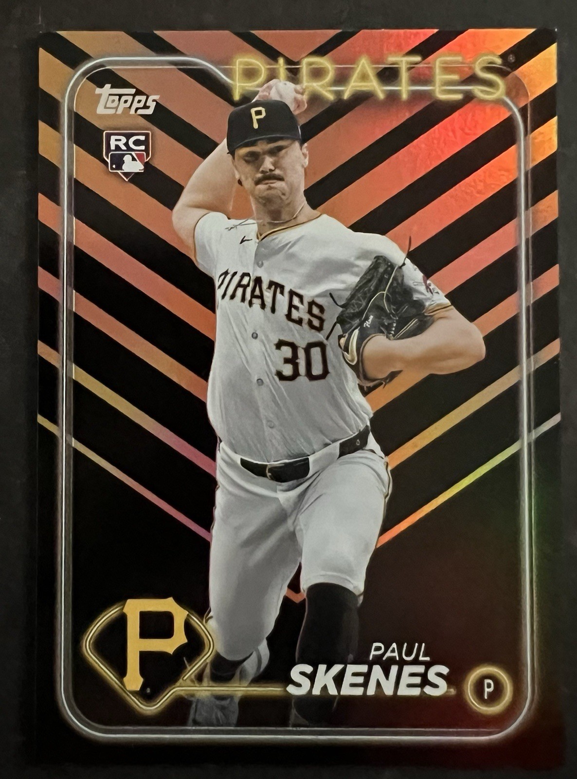 Paul Skenes RC 2024 Topps Update Black & Orange Halloween Foil #US100 Rookie