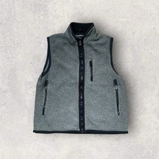 Vintage 90s GAP Deep Pile Fleece Vest Gray Black Mens Size Small Gorpcore