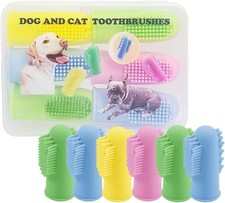6 Pack Dog Toothbrush Kit - Cat Finger Food Grade Toothbrush Small  Large Dogs