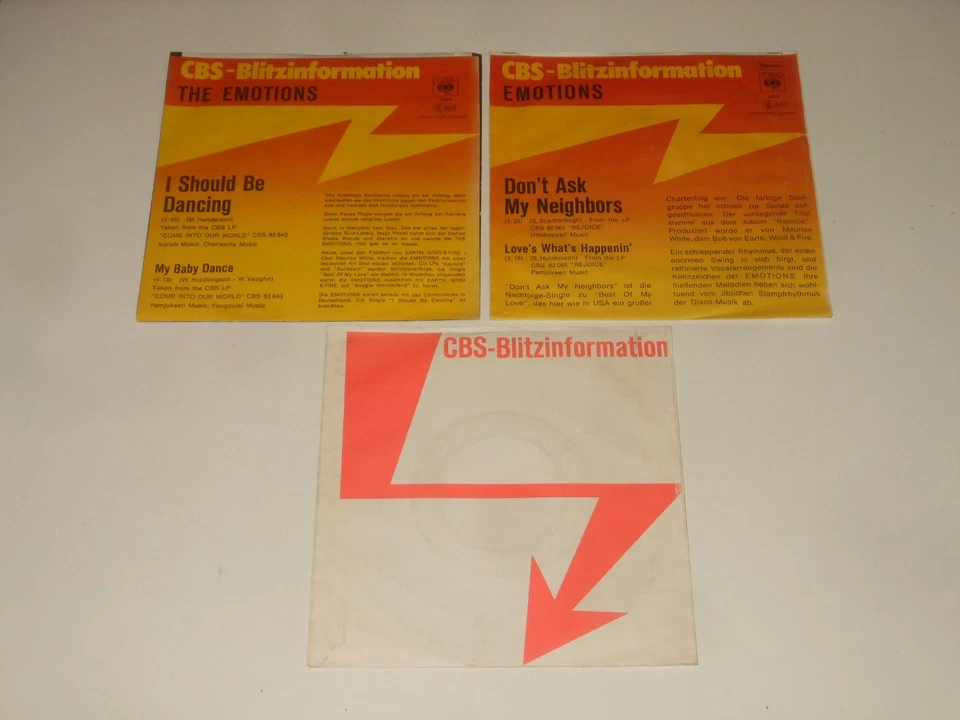 The Emotions - 3 PROMO Singles (7") - Best Of My Love + Don't Ask My Neighbors - Bild 2 von 3