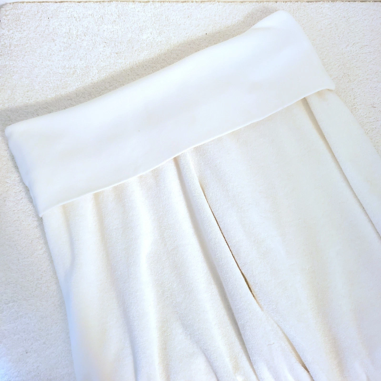 Juicy Couture Resort Capri Fold Over Terry Pant White & Black 3 Avail Size M