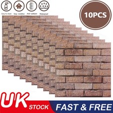10X Stone Brick Effect PVC Plastic Wall Covering Panels Decorative Cladding Tile