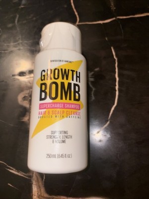 Growth Bomb Supercharge Shampoo Hair & Scalp Cleanse Caffeine Aloe 250mL Liquid