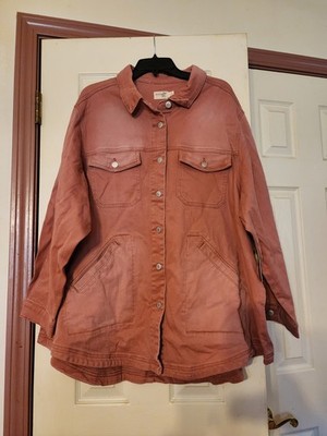 Terra & Sky Women's Plus Size Denim Utility Shacket Size 3x NEW