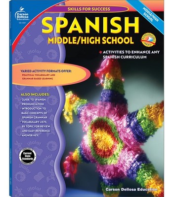 Carson Dellosa Skills for Success Spanish Workbook, Parts of Speech, Grammar...