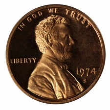 1974 -S Lincoln Memorial Cent Gem Proof Single Coin