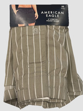 NWT AMERICAN EAGLE 4" Stretch Pocket Boxer Sz XS-S-L-XL Green White Stripes 28