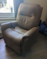 CareCo Quattro Deluxe Riser Recliner Chair Brown Fabric, Lift Assist Reclining