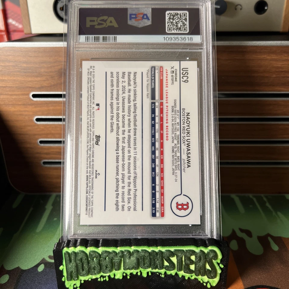 2024 Topps Chrome Update Naoyuki Uwasawa ROOKIE GOLD REFRACTOR PSA 9 MINT 🥵📈 - Image 2 of 3