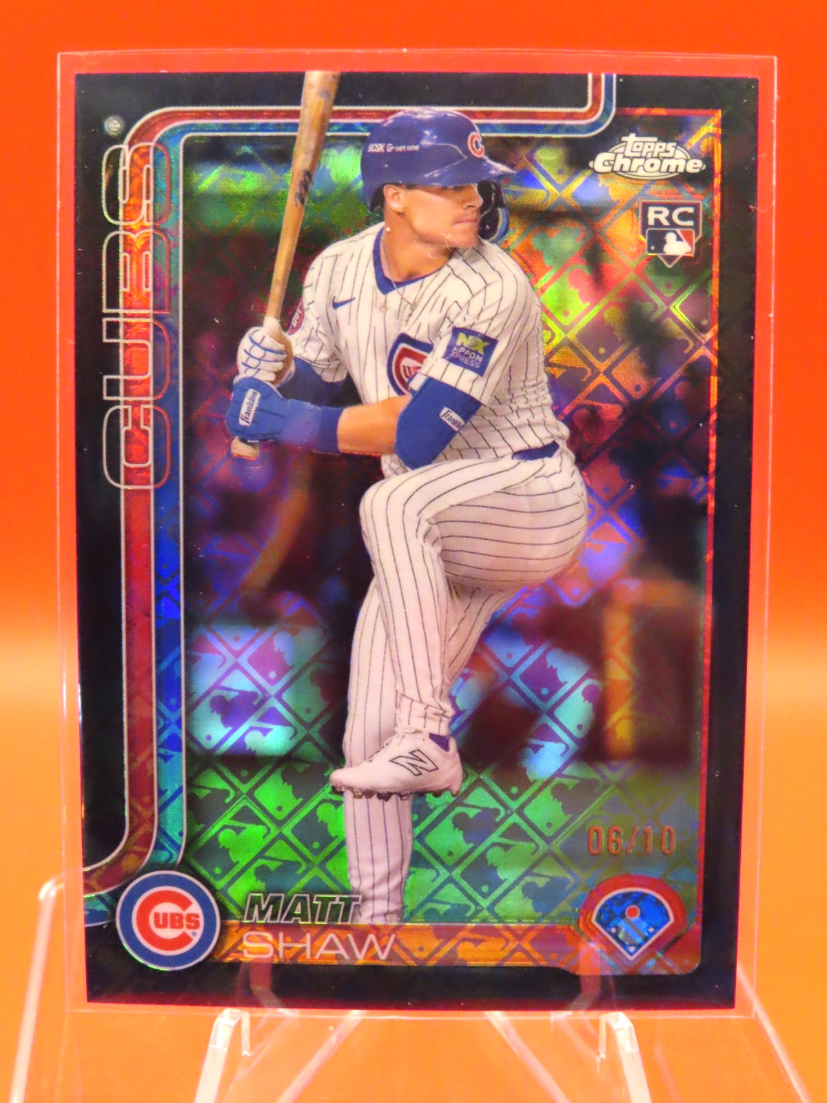 2025 Topps Chrome Logofractor Matt Shaw #219 Black Refractor #/10 - CUBS