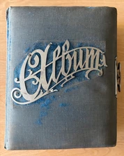 Antique Victorian Photo Album w/ Cabinet Cards & CDVs – Full, Clasp Intact