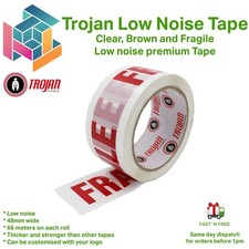 12 x Strong Fragile Tape White Parcel Packing Tape 48MM X 66M Box Sealing Rolls