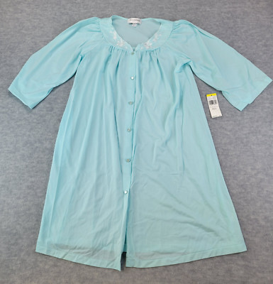 Miss Elaine Classics Light Robe Mid Length Seafoam 3/4 Sleeve Womens M NEW*
