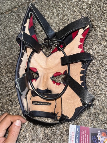 Kane Signed Deluxe Leather Mask 2001 + Autographed Inscription WWE WWF JSA COA - Picture 4 of 5