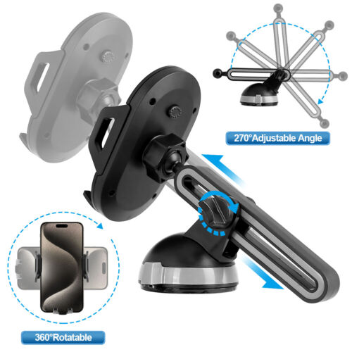360° Phone Mount Holder Car Windshield Stand For iPhone 15 14 13 12 11 Android - Picture 3 of 12