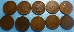10-Coin-Indian-Head-Penny-Cent-Collection-1890-to-1899-9099