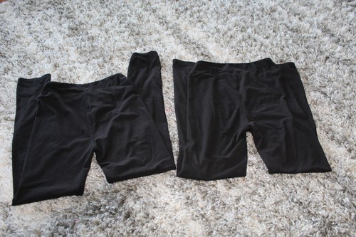 Lot Of 2 Girls Unbranded Buttery Soft Leggings Size L/XL Solid Black Inseam 21" - Picture 4 of 4