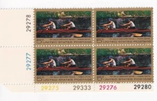 STAMP US SCOTT 1335 "Thomas Eakins Art" 5 CENT 1967 MNH PB OF 4 LL