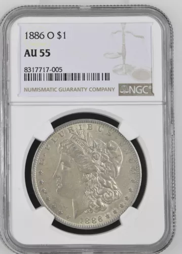 1886 O Morgan Silver Dollar $1 NGC AU55 8317717-005