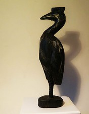 5968: Africa, Nigeria, eventualmente uccellino Kalao, legno quasi nero, intagliato a mano.