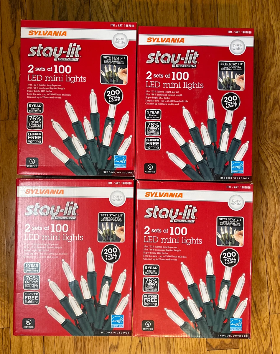 Sylvania stay lit platinum 200 led mini lights outlet