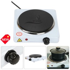 Electric Hot Plate Single Portable Kitchen Table Top Cooker Hob 1500W White New