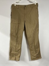 Carhartt Men's 40x32 Pants Brown Carpenter Loose Work Dungaree Fit B151 DKH