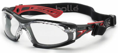 Bolle 40252 / 41080 Rush+ Safety Assembled Foam & Strap, Black/Red Safety Glass.