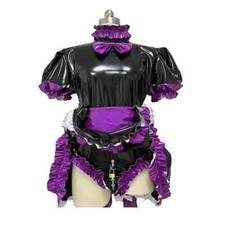 23 Colors Sissy lockable dress Role Play Maid Dress with Apron Lockable Panties