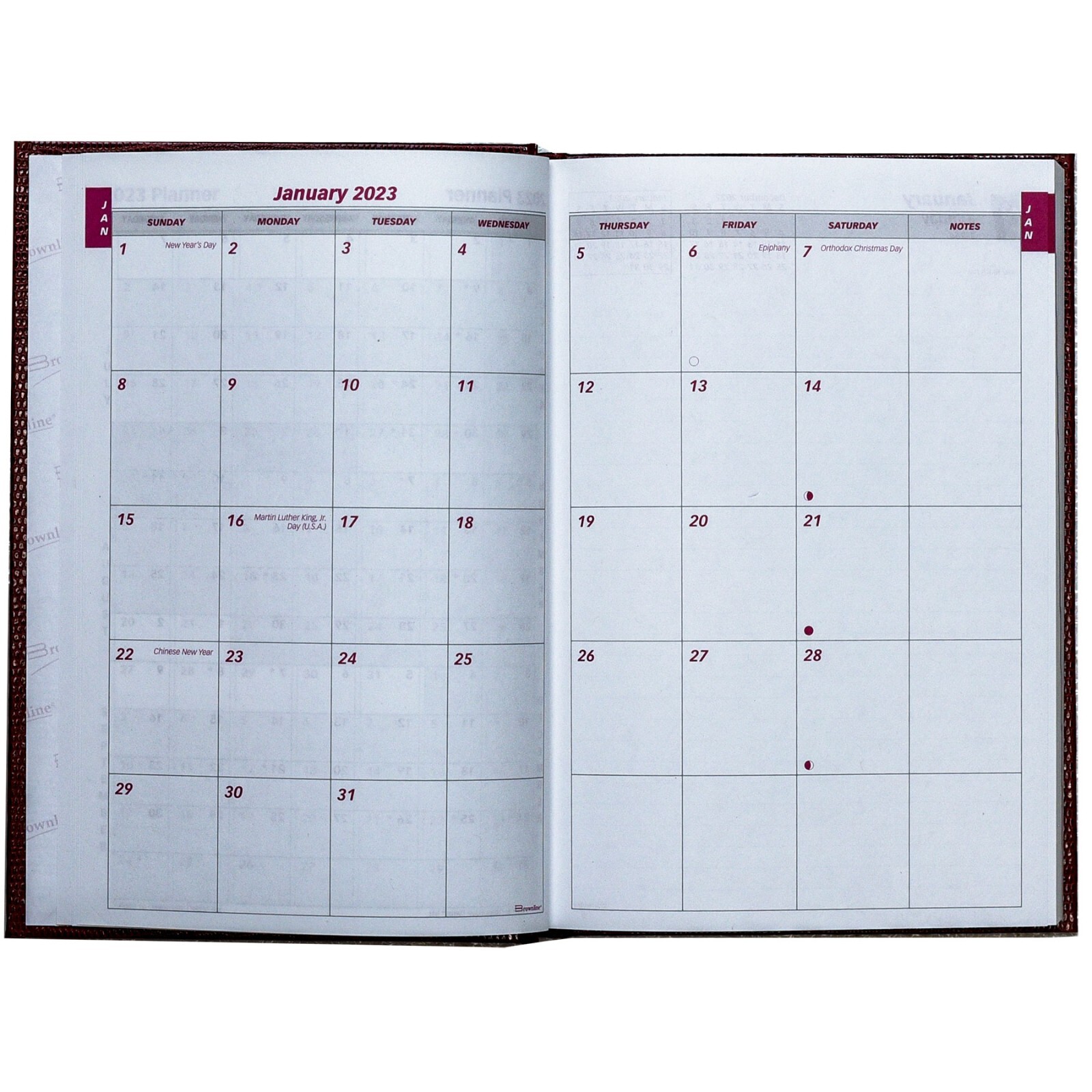2023 Brownline CB389.RED Daily Planner Diary, Hard Cover, 81/4 x 53/4" 69775656737 eBay