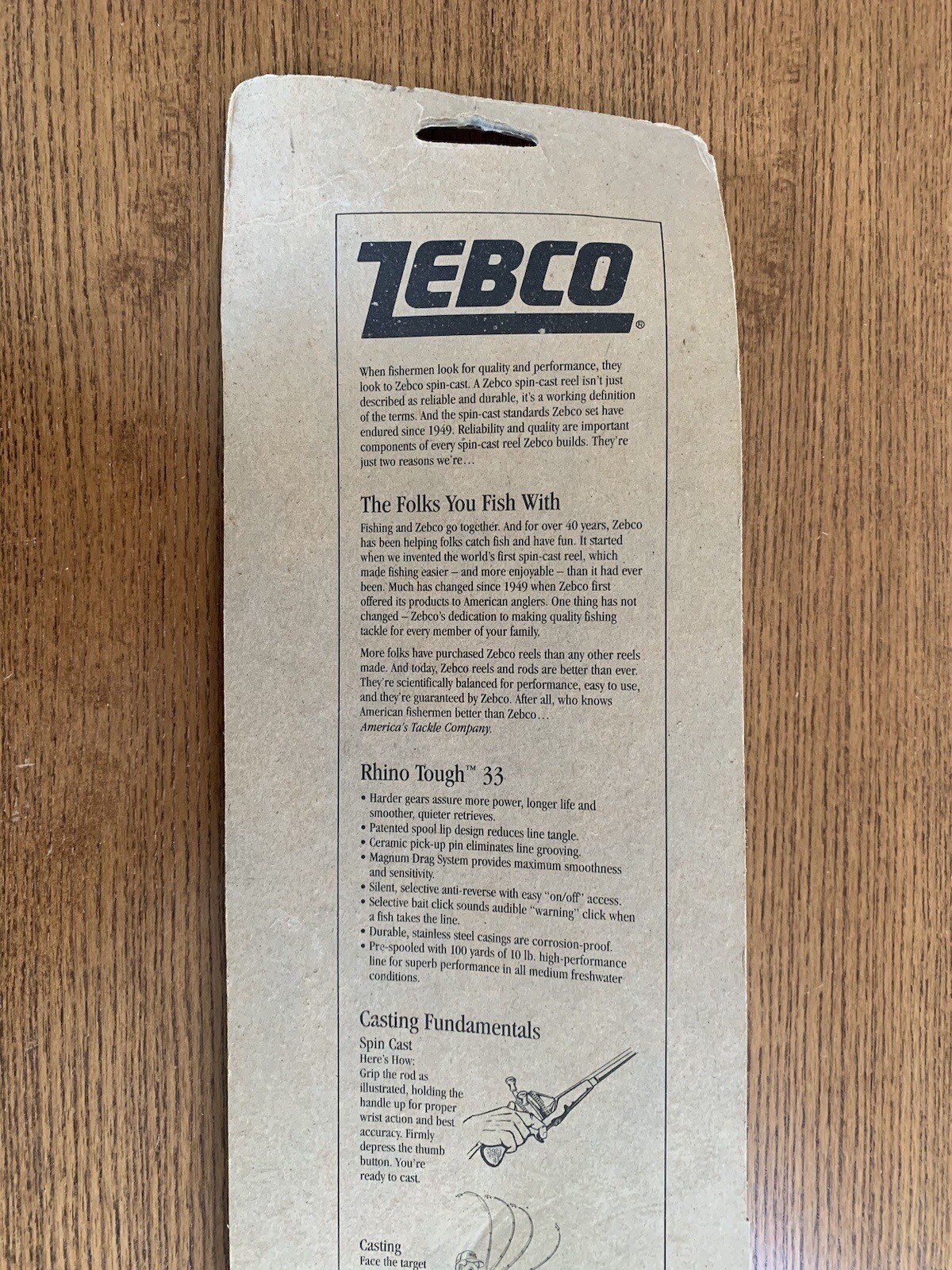 Vintage 1991 Zebco Rhino Tough 33 Fishing Rod and Reel Combo New in