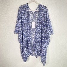 Johnny Was CALME Kimono Women S / M Leopard Cotton Silk Cardigan Cover Up Boho