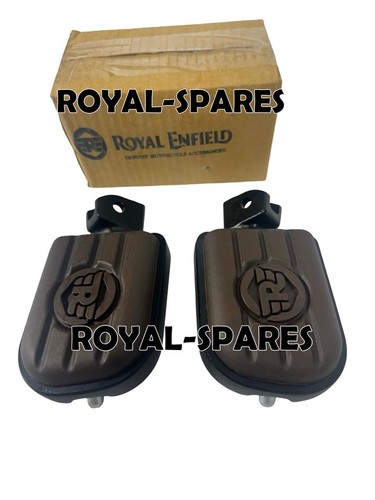 "BROWN/BLACK FOOTPEGS PILLION" FOR R.E NEW BULLET 350 & METEOR 350 - Picture 7 of 23