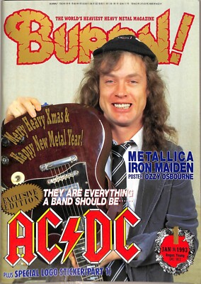 Burrn! Magazine Issue #1 January 1993 Angus Young Cover Heavy Metal Japan