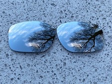 ETCHED POLARIZED CHROME SILVER CUSTOM MIRRORED REPLACEMENT OAKLEY SLIVER LENSES
