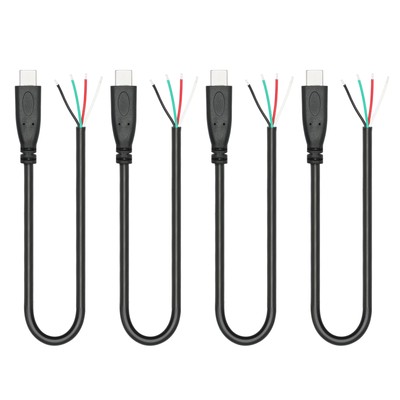 Kurzes USB-C Auf 4-Pin Lötkabel Für DIY-Projekte – 5V/3A, 11 Zoll, 2 Stück