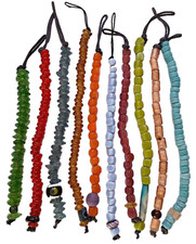 Bead Hanks, 10 Asst Pcs, 7 Inch, Glass Solids, Mixed Colors and Shapes, Avg 5 mm