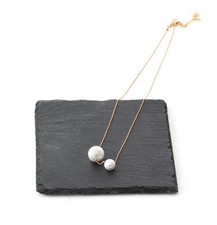 Women's Girl's Double Pearl Pendant Necklace. New Ship Free 