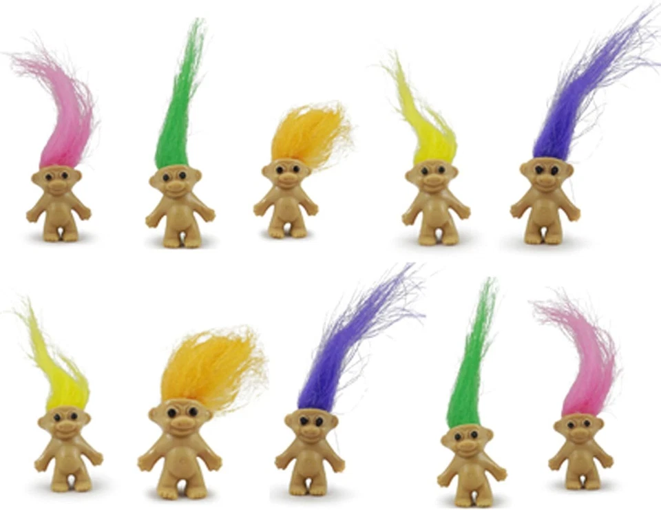 10x Mini 2cm Troll Figure Dolls Party Bag Fillers Cake Toppers Collectible Toys - Image 3 of 4