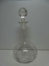 VINTAGE CUT GLASS DECANTER BAR WARE BOTTLE