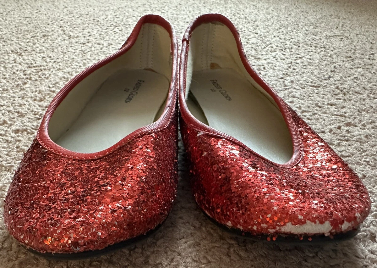 Toddler Girls Red Sequins Ballet Flats Flat Shoes Mary Janes Slip