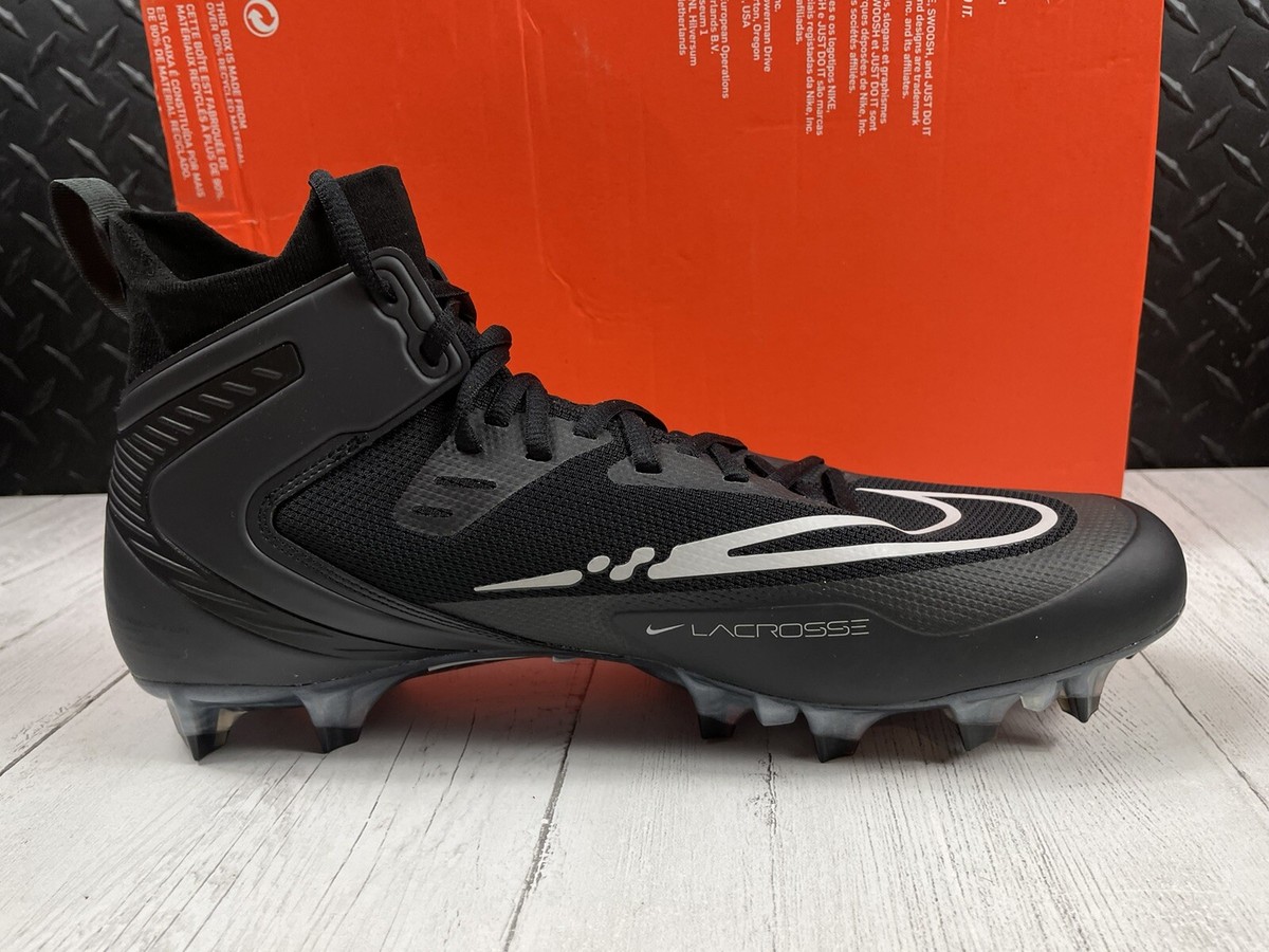 Nike Alpha Huarache 8 Elite LAX Mens Sz 13 Black Grey 