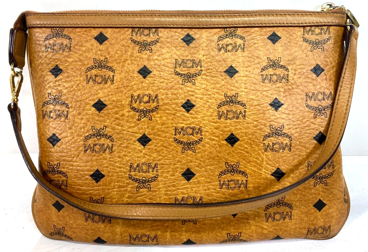 NEW Authentic MCM Crossbody Pouch in Visetos Original / BLACK & RED