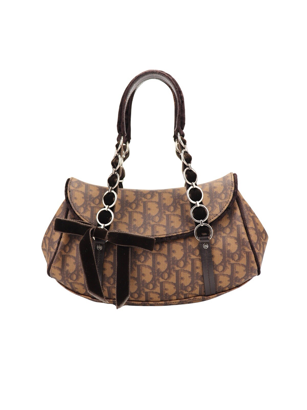 Christian Dior Romantique Trotter Mini Brown Leather Crossbody Bag