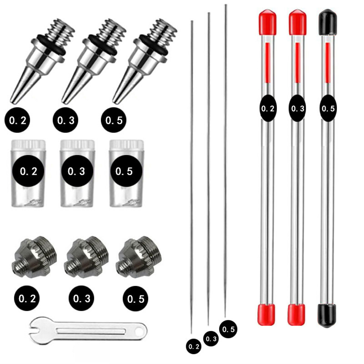 Airbrushes Spray Gun Airbrush Nozzle Needle Replacement Parts Kit 0.2/0.3/0.5mm。 eBay