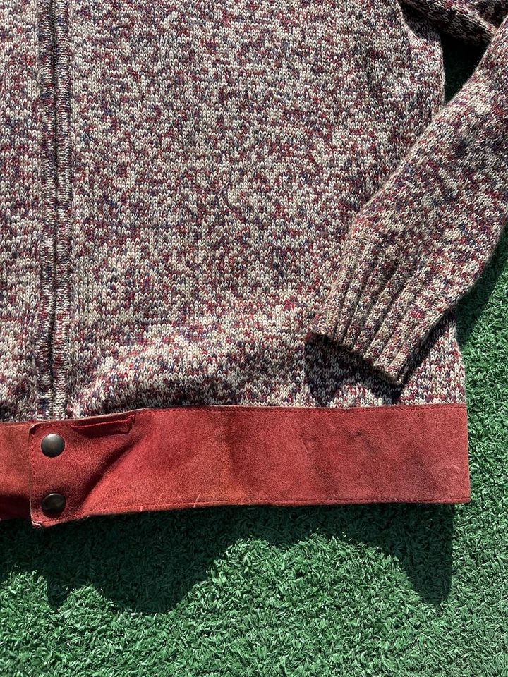 True VTG 60s Oleg Cassini Made in Italy Knit Wool Ring Zipper Cardigan Sweater L - Image 2 of 4